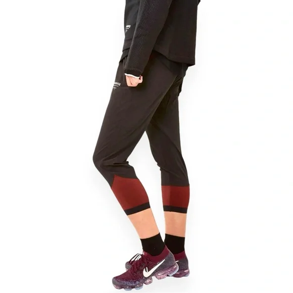 Nike x Undercover Lab Gyakusou Black l Burgundy Three Quarter Track Pants sz S - Picture 2 of 13